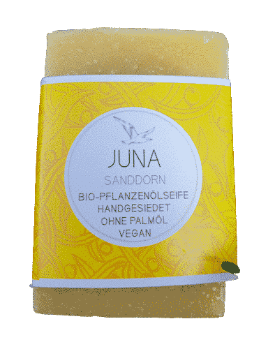 Bio Seife JUNA mit Sanddorn – Palmölfrei – Küstenseife 80 g