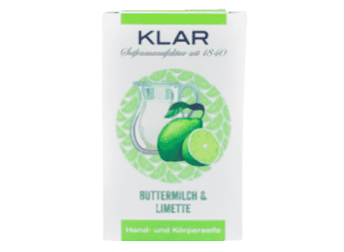 Seife palmölfrei – Buttermilch & Limette – Cosmos zertifiziert – KLAR 100 g