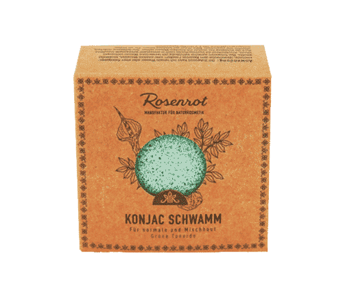 Konjac Schwamm – Grüne Tonerde – Rosenrot