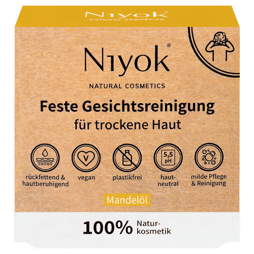 Feste Gesichtsreinigung – Mandelöl – Niyok 80 g