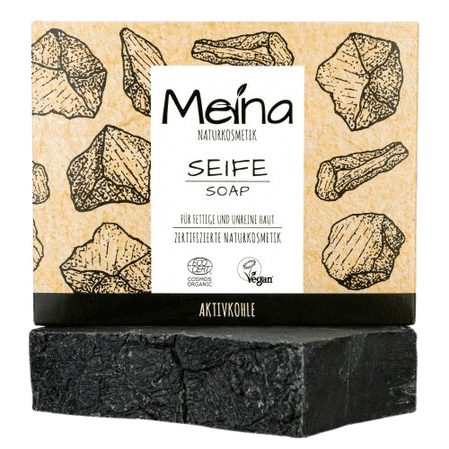 Schwarze Seife mit Aktivkohle – Meina 100 g