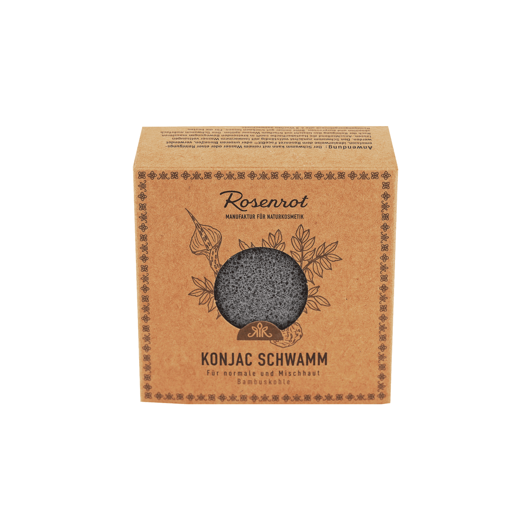 Konjac Schwamm – Bambuskohle – Rosenrot