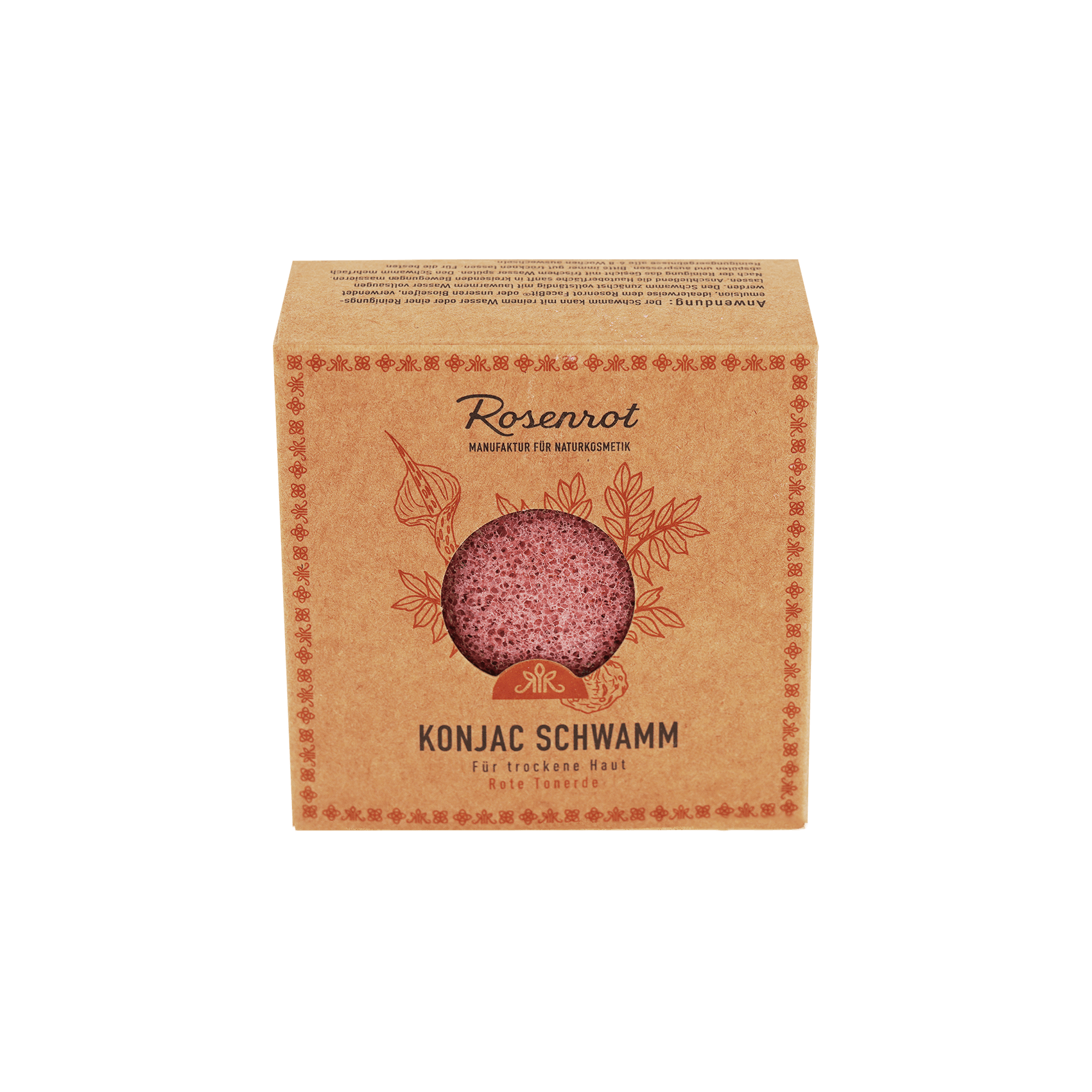 Konjac Schwamm – Rote Tonerde – Rosenrot