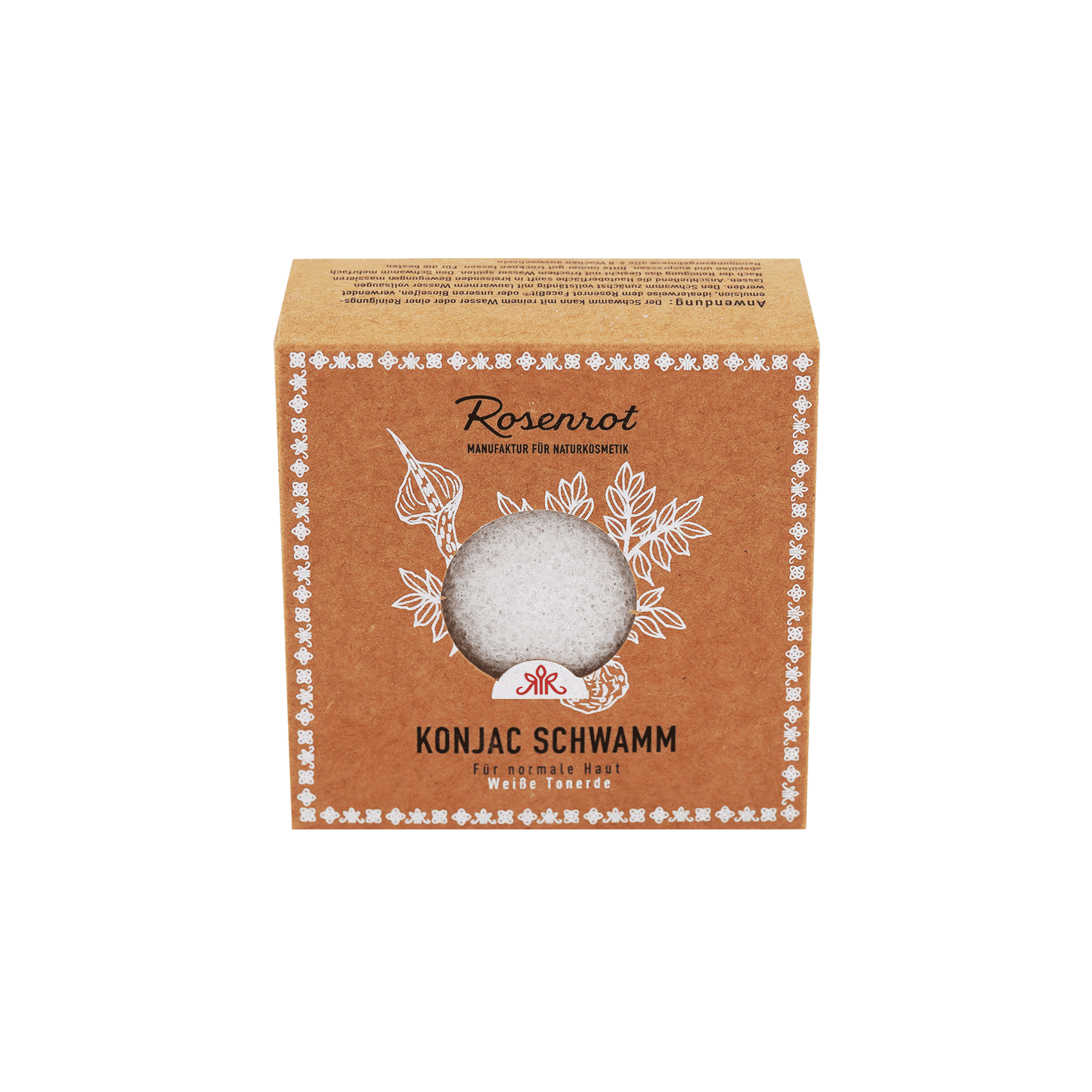 Konjac Schwamm – Weisse Tonerde – Rosenrot
