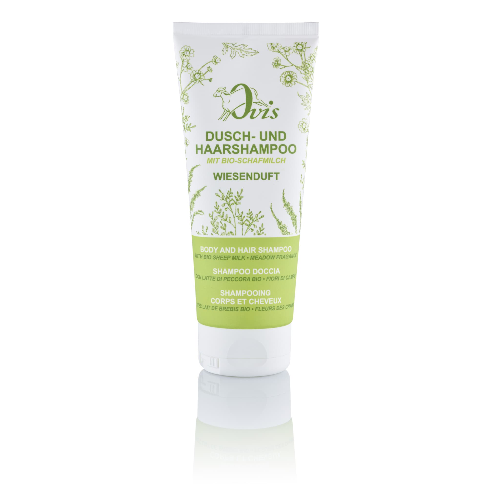 Dusch – u. Haarshampoo mit Schafmilch und Wiesenduft – Ovis 200 ml