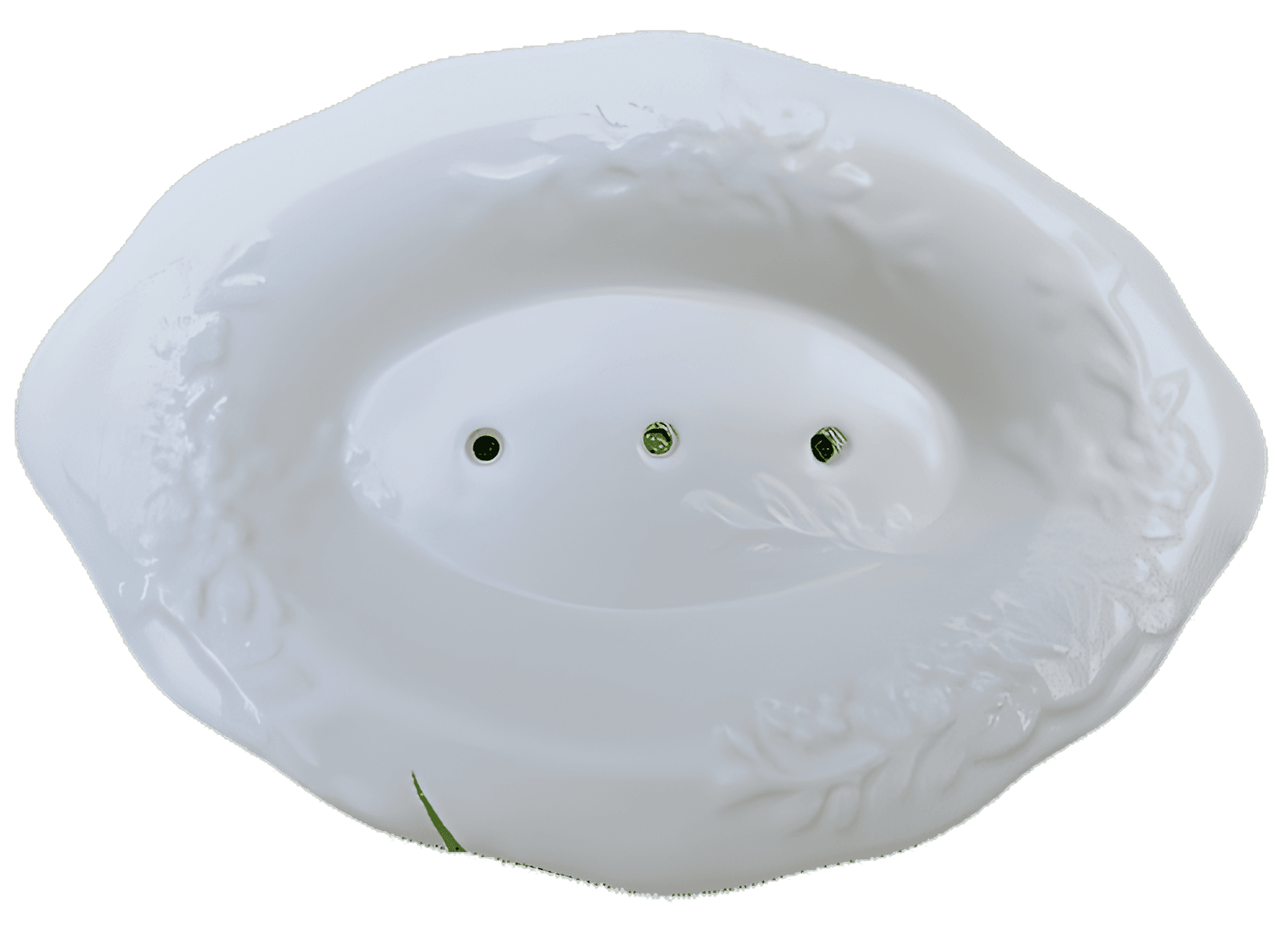 Seifenschale aus Porzellan – Rosen – Weiß – Oval