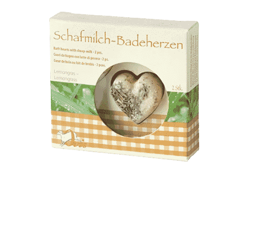 Badezusatz Schafmilch – Badeherzen Lemongrass – Ovis 18 g