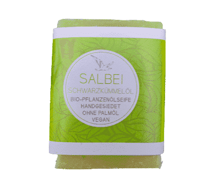 Bio Seife Salbei mit Shea und Schwarzkümmelöl – Palmölfrei – Küstenseife 80 g