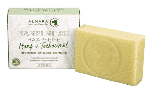 Almara Seife – Hanf & Teebaumöl – Kamelmilch Haar- und Körperseife – Zhenobya 100 g