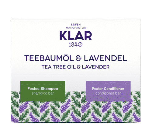 2er Set – Teebaumöl und Lavendel – Festes Shampoo und Conditioner – Klar 2 x 100 g
