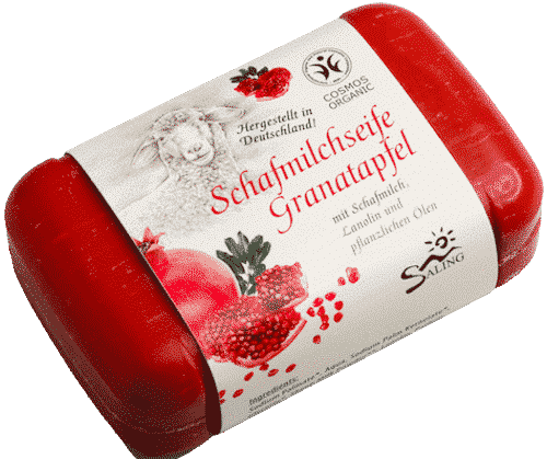 Schafmilchseife Granatapfel – Cosmos zertifiziert – Saling 100 g