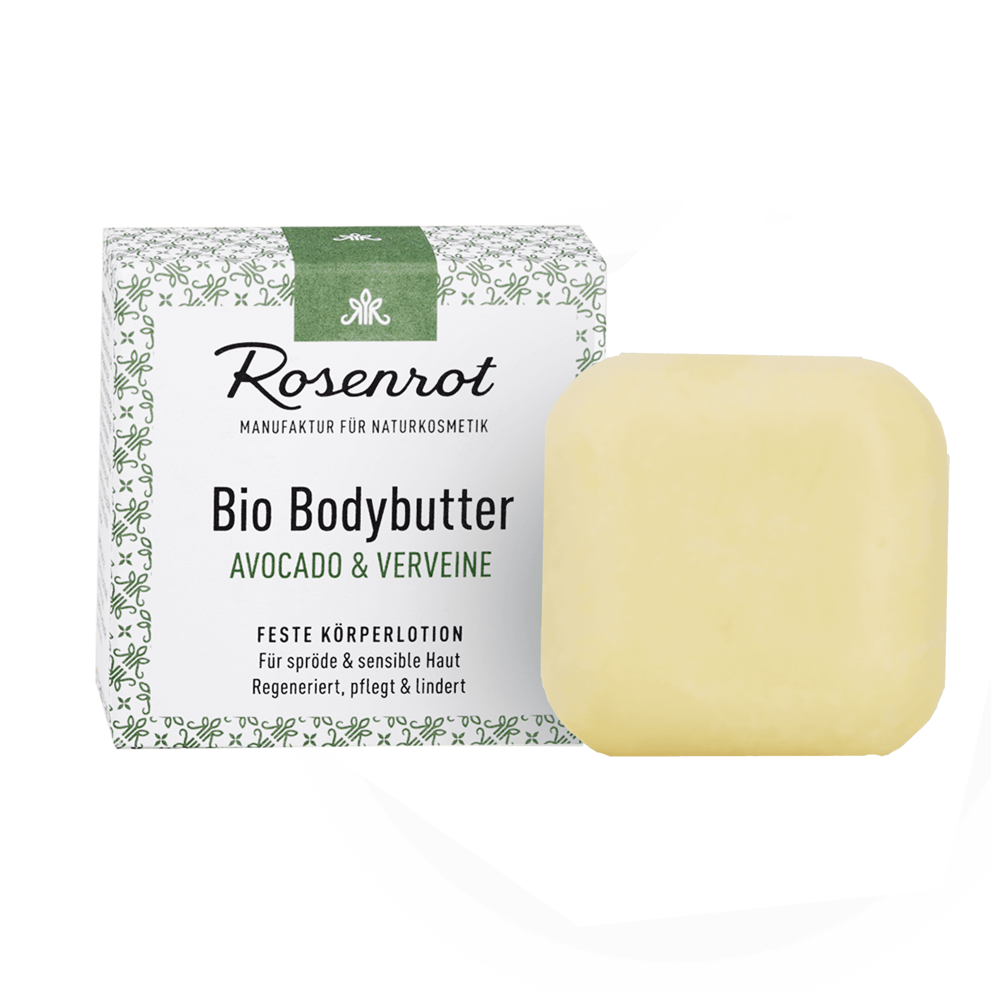Bio Bodybutter Avocado & Verveine – Feste Lotion – Rosenrot 70 g