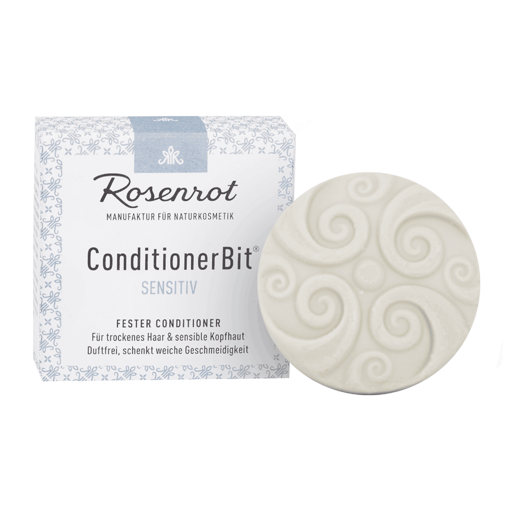 Fester Conditioner Sensitiv duftfrei – ConditionerBit – Rosenrot 60 g