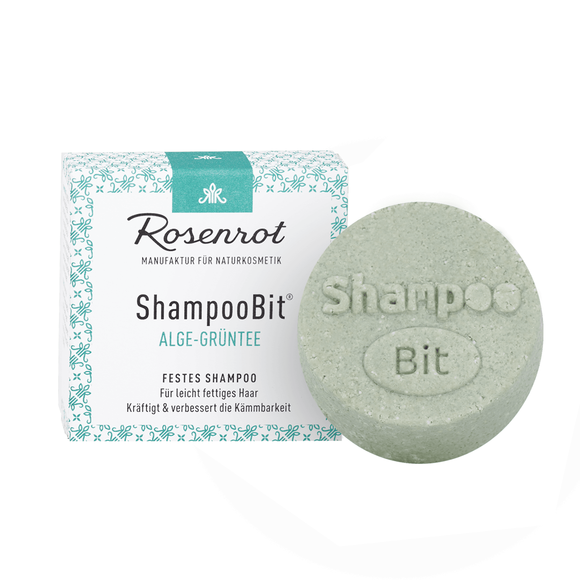 Festes Shampoo Alge-Grüntee – ShampooBit – Rosenrot 55 g