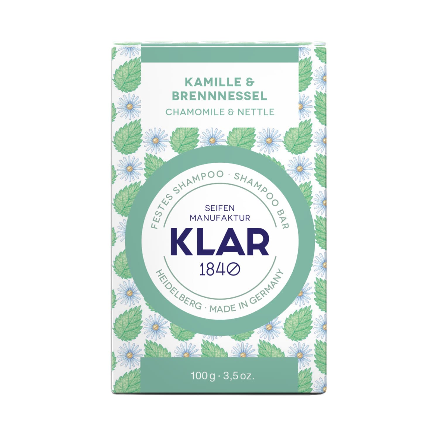Festes Shampoo – Kamille und Brennnessel – KLAR 100 g