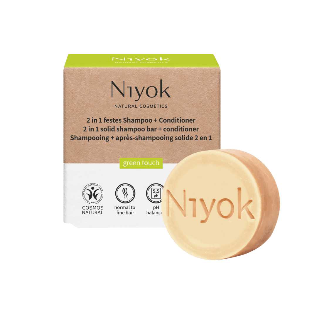 Green touch – 2 in 1 festes Shampoo + Conditioner – Niyok 80 g