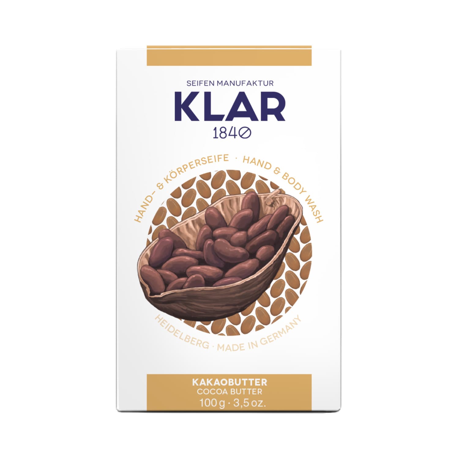 Kakaobutter – Seife palmölfrei – Cosmos zertifiziert – KLAR 100 g