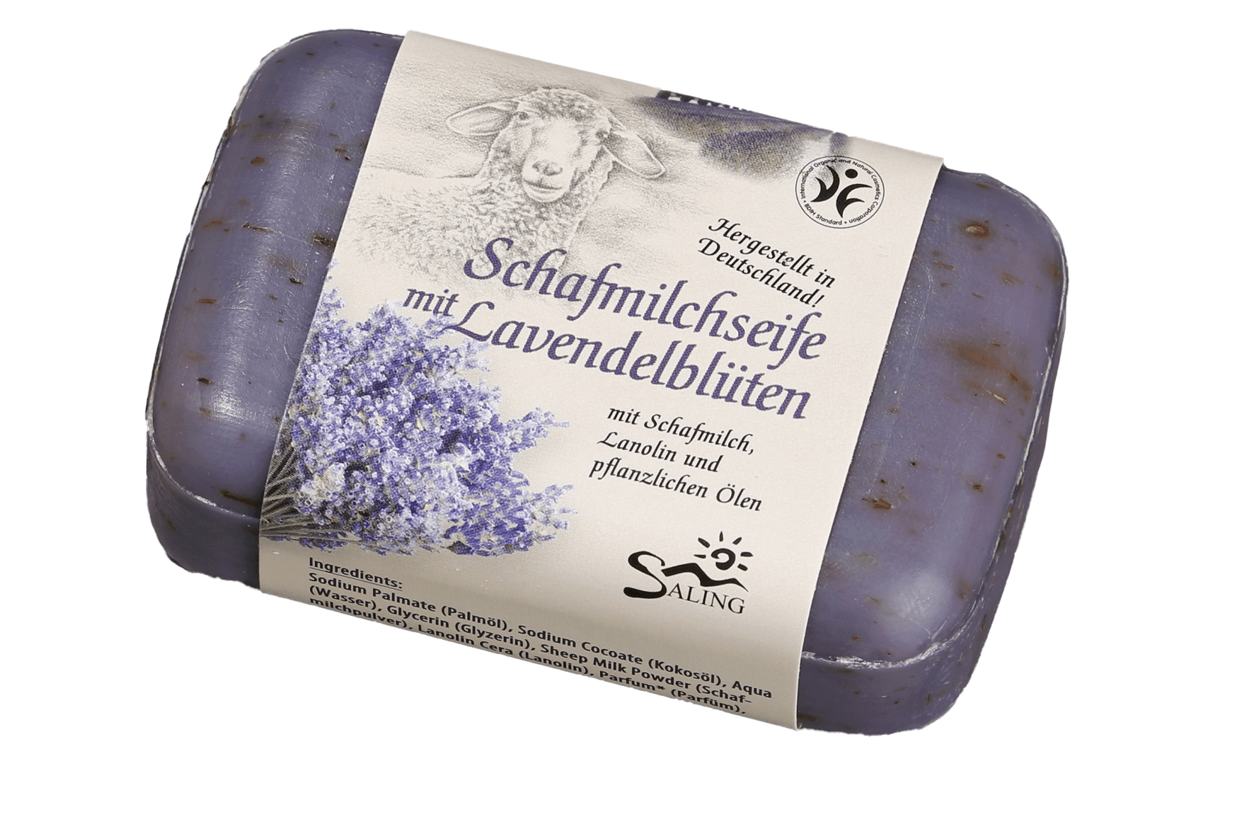 Schafmilchseife Lavendelblüten – BDIH zertifiziert – Saling 100 g