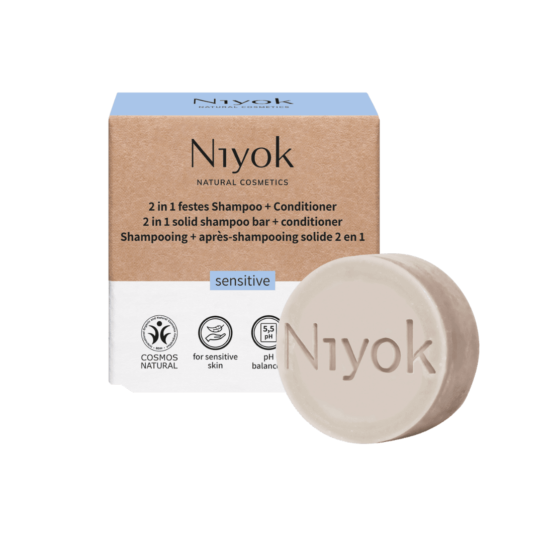 Sensitiv – 2 in 1 festes Shampoo + Conditioner – Niyok 80 g