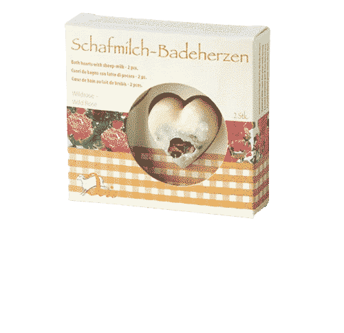 Badezusatz Schafmilch - Badeherzen Wildrose