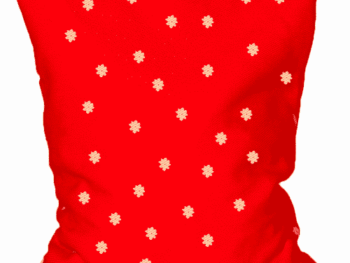 Zirbenkissen - Kopfkissen - Rot mit kleinen Blümchen Kissen aus Zirbe für Ihre Gesundheit Vorderseite