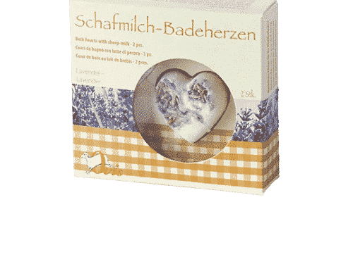 Badezusatz Schafmilch - Badeherzen Lavendel