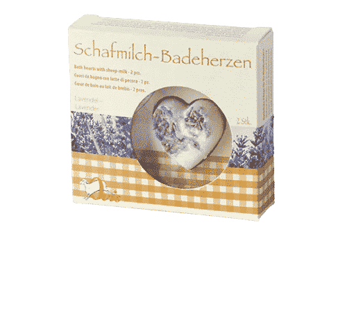 Badezusatz Schafmilch - Badeherzen Lavendel