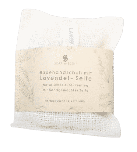 Handgemachte Seife - Lavendel - Natürliches Jute Peeling