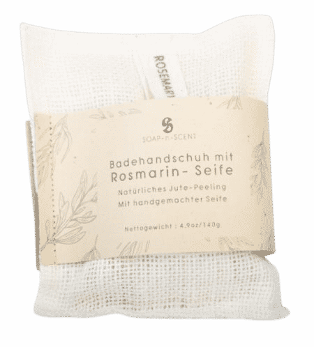 Handgemachte Seife - Rosmarin - Natürliches Jute Peeling