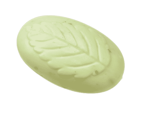 Seife aus Schafmilch - Blatt mit Lindenblüte