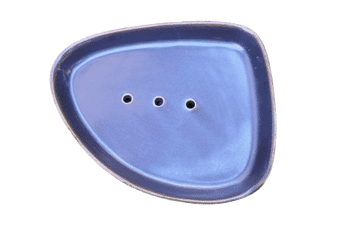 Seifenschale aus Porzellan - Dunkelgrau - Oval