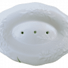 Seifenschale aus Porzellan - Rosen - Weiß - Oval