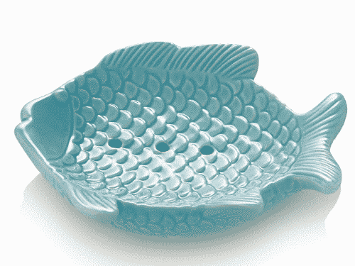Seifenschale Fisch - Porzellan Blau - Ovis 15 x 11 cm