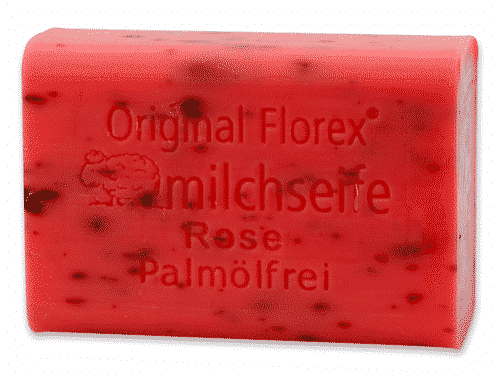 Seife mit bio Schafmilch und Rose - Palmölfrei - Florex 100 g