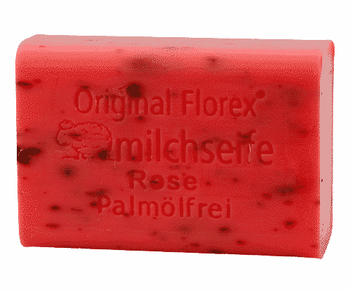 Seife mit bio Schafmilch und Rose - ohne Palmöl - Florex 100 g