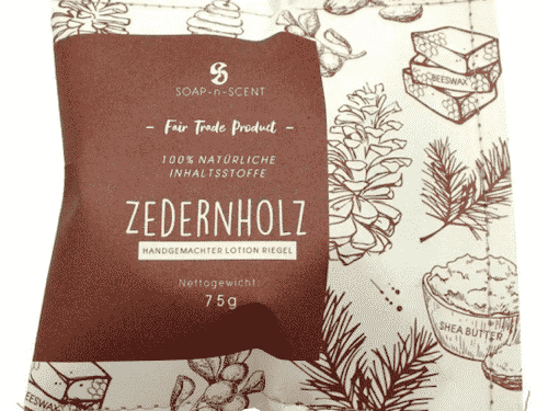 Body Lotion Riegel - Zedernholz - Soap-n-Scent 75 g