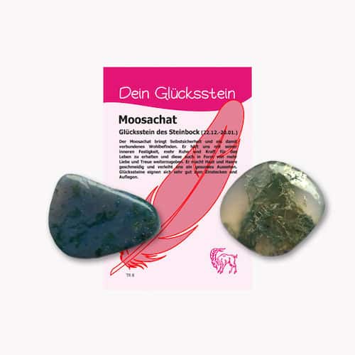 Edelstein Moosachat für Sternzeichen Steinbock - Bild 2