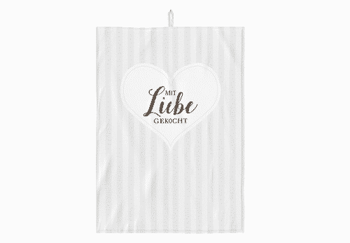 Geschirrtuch - Mit Liebe - 100% Baumwolle - 50 x 70 cm - Küche - Handtuch