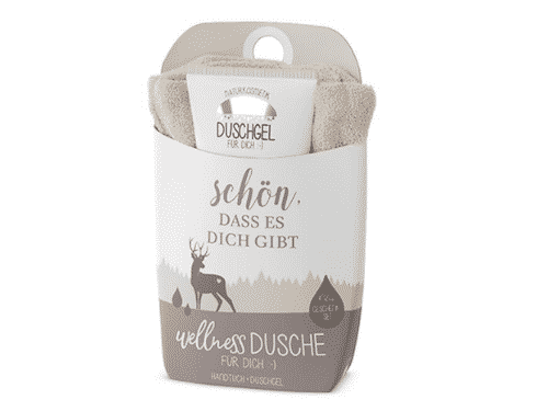 Wellnessdusche Set "Schön Hirsch" - Duschgel & Handtuch - La Vida