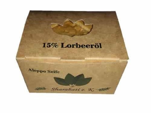Aleppo Seife mit 15 % Lorbeeröl - Sharabati 160 g