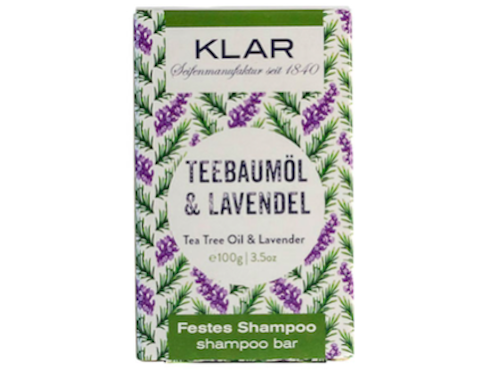 Festes Shampoo - Teebaumöl und Lavendel - KLAR 100 g