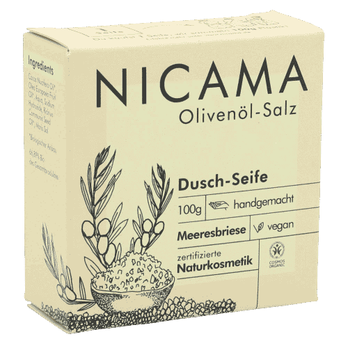 Duschseife Olivenöl - Salz - NICAMA 100 g