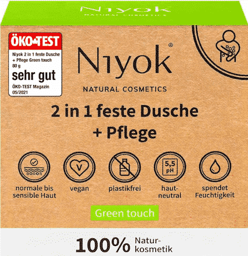Green touch - 2 in 1 feste Dusche + Pflege - Niyok 80 g