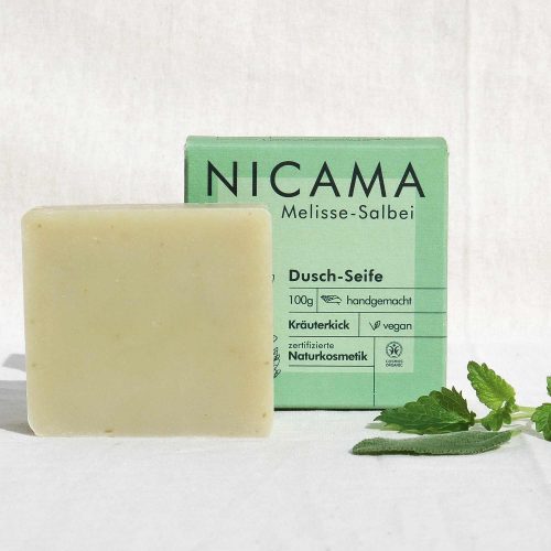 Duschseife Melisse - Salbei - NICAMA 100 g – Bild 3