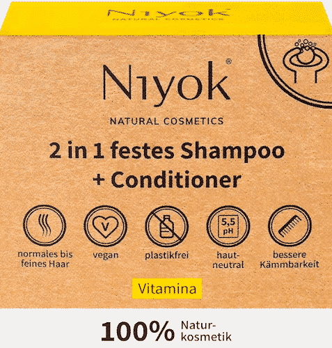 Vitamina - 2 in 1 festes Shampoo + Conditioner - Niyok 80 g