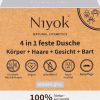 Athletic grey - 4 in 1 feste Dusche - Körper + Haare + Gesicht + Bart - Niyok 80 g