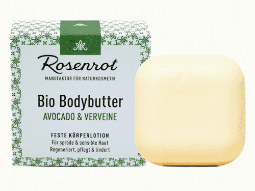 Bio Bodybutter Avocado & Verveine - Feste Lotion - Rosenrot 70 g