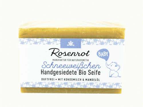 Bioseife Schneeweißchen - Duftfrei für Baby - Rosenrot 100 g