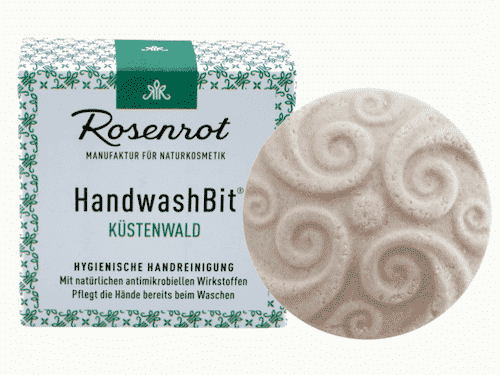 Feste Waschlotion Küstenwald - HandwashBit - Rosenrot 60 g