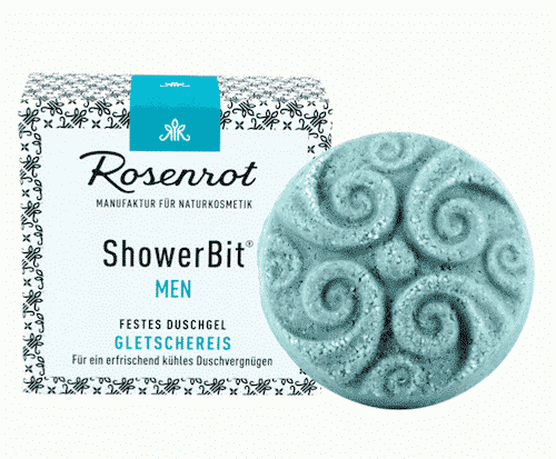 Festes Duschgel Gletschereis for Men - ShowerBit - Rosenrot 60 g